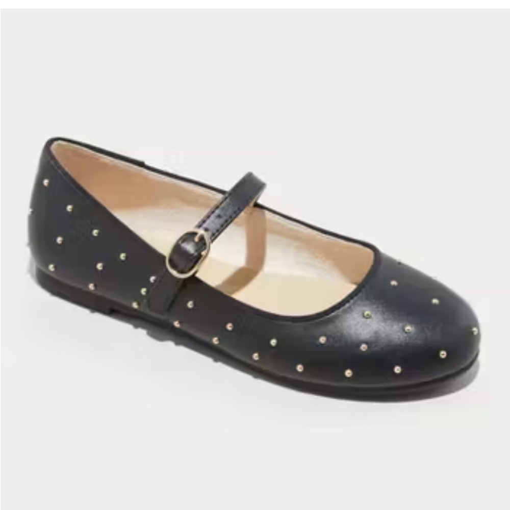 New cat and Jack studded kids Black Mary Jane Shoes size 5